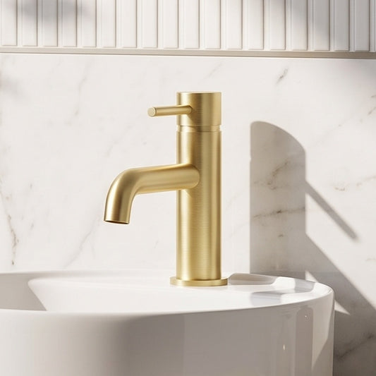 Fairford Element 7 Brushed Brass Basin Mixer