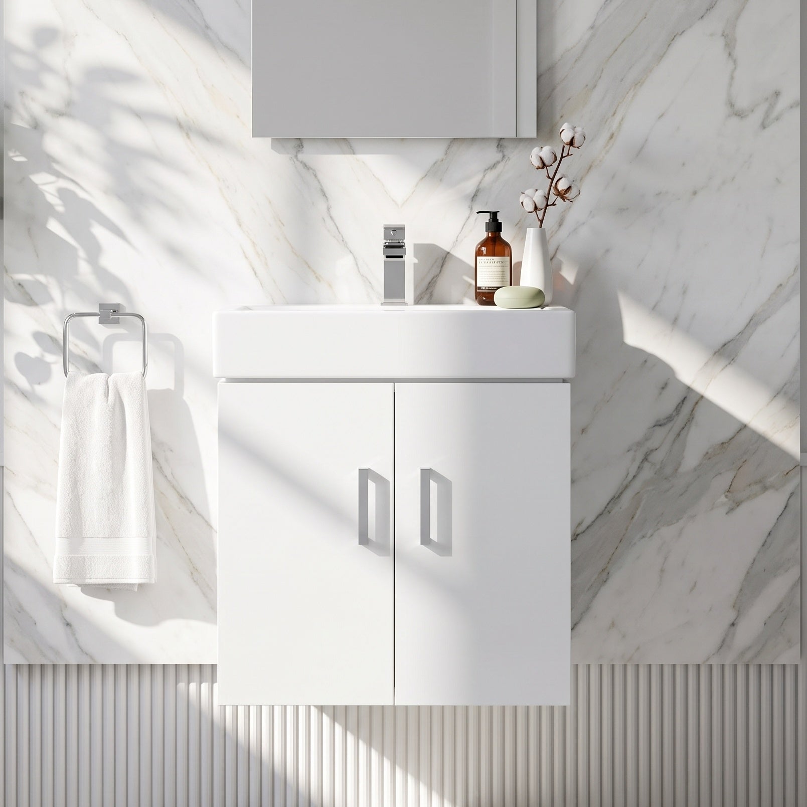 Fairford Arlo Gloss White 450mm Wall Hung Vanity Unit