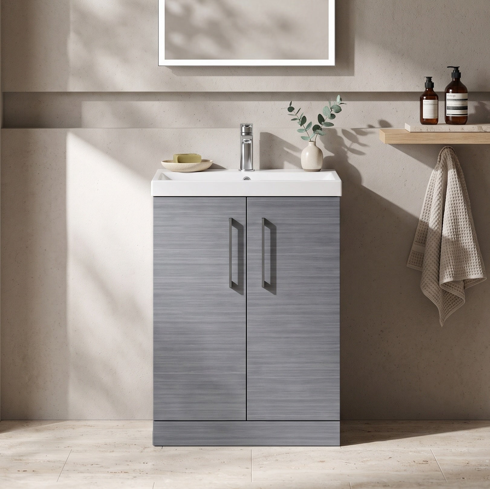 Fairford Aspri 2 600mm Anthracite Floor Standing Vanity Unit
