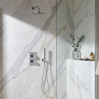 Fairford Element 7 Chrome Concealed Shower Kit with Overhead, Handset and Bracket