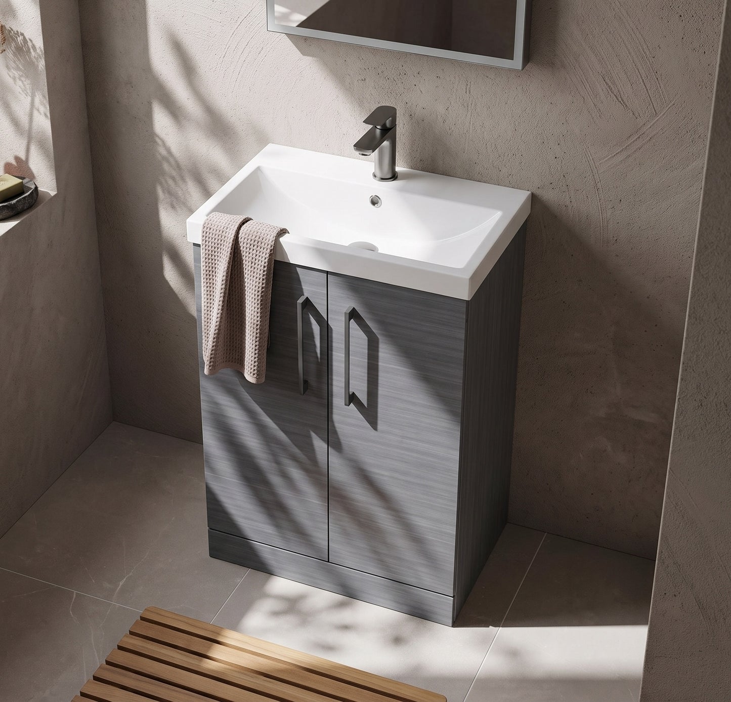 Fairford Aspri 2 600mm Anthracite Floor Standing Vanity Unit
