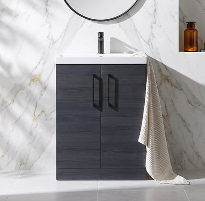 Fairford Aspri 2 600mm Charcoal Black Floor Standing Vanity Unit
