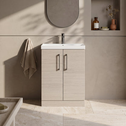 Fairford Aspri 2 600mm Solace Oak Floor Standing Vanity Unit