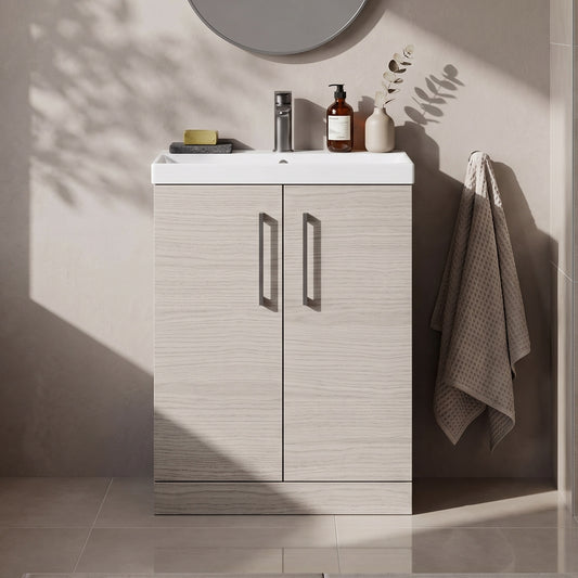 Fairford Aspri 2 600mm Solace Oak Floor Standing Vanity Unit