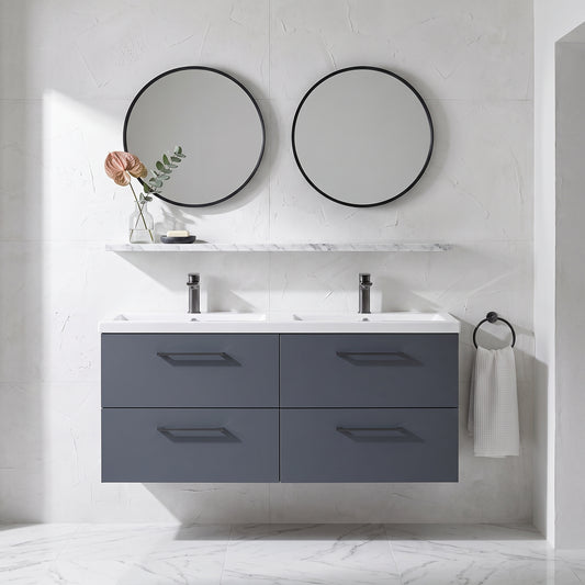 Fairford Aspri Soft Black 1200mm 4 Drawer Wall Hung Vanity Unit