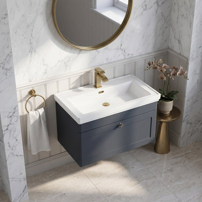 Fairford Laurel 800mm Wall Hung Satin Anthracite Vanity Unit - 1 Tap Hole