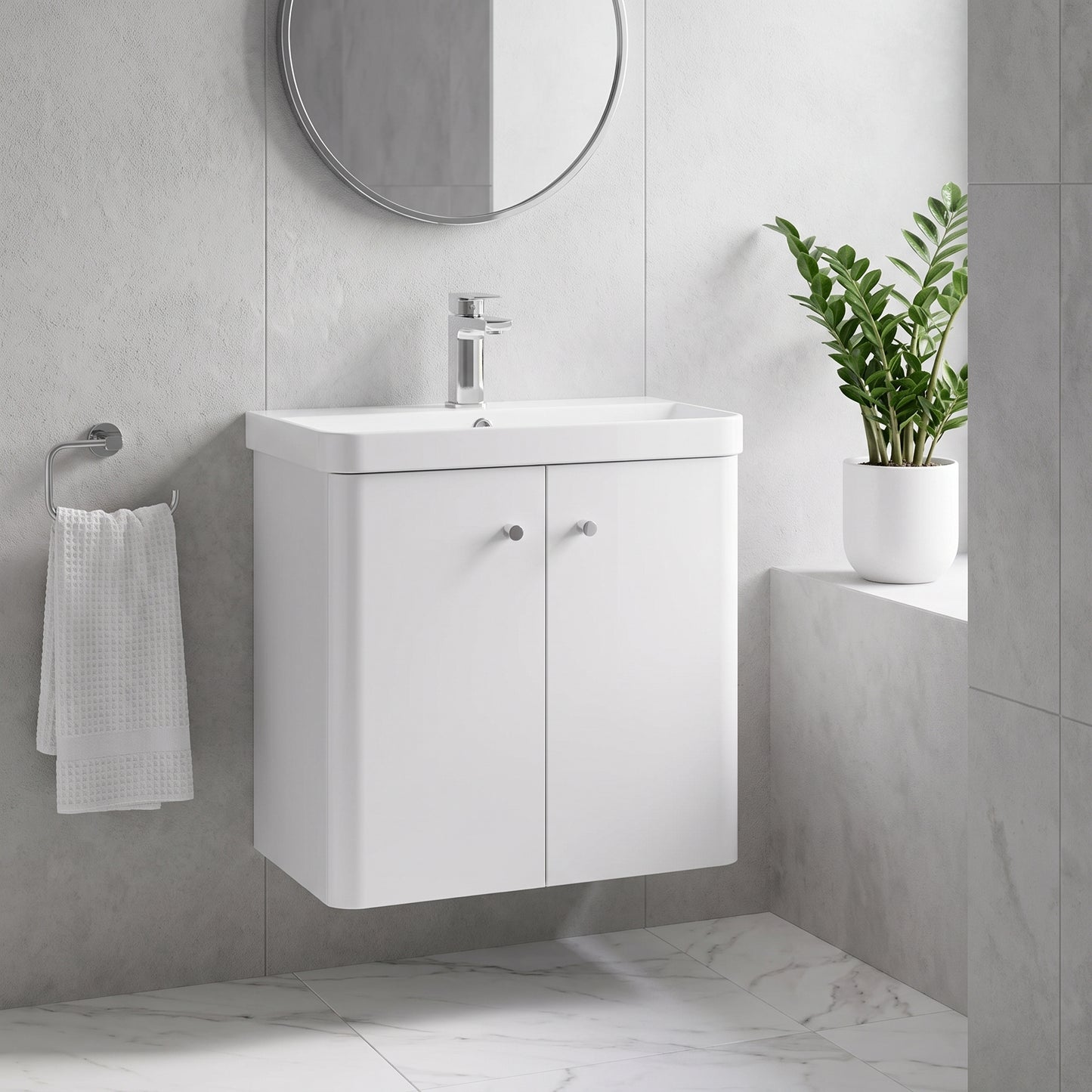 Fairford Crayo 600mm Gloss White Wall Hung Vanity Unit