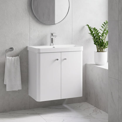 Fairford Crayo 600mm Gloss White Wall Hung Vanity Unit