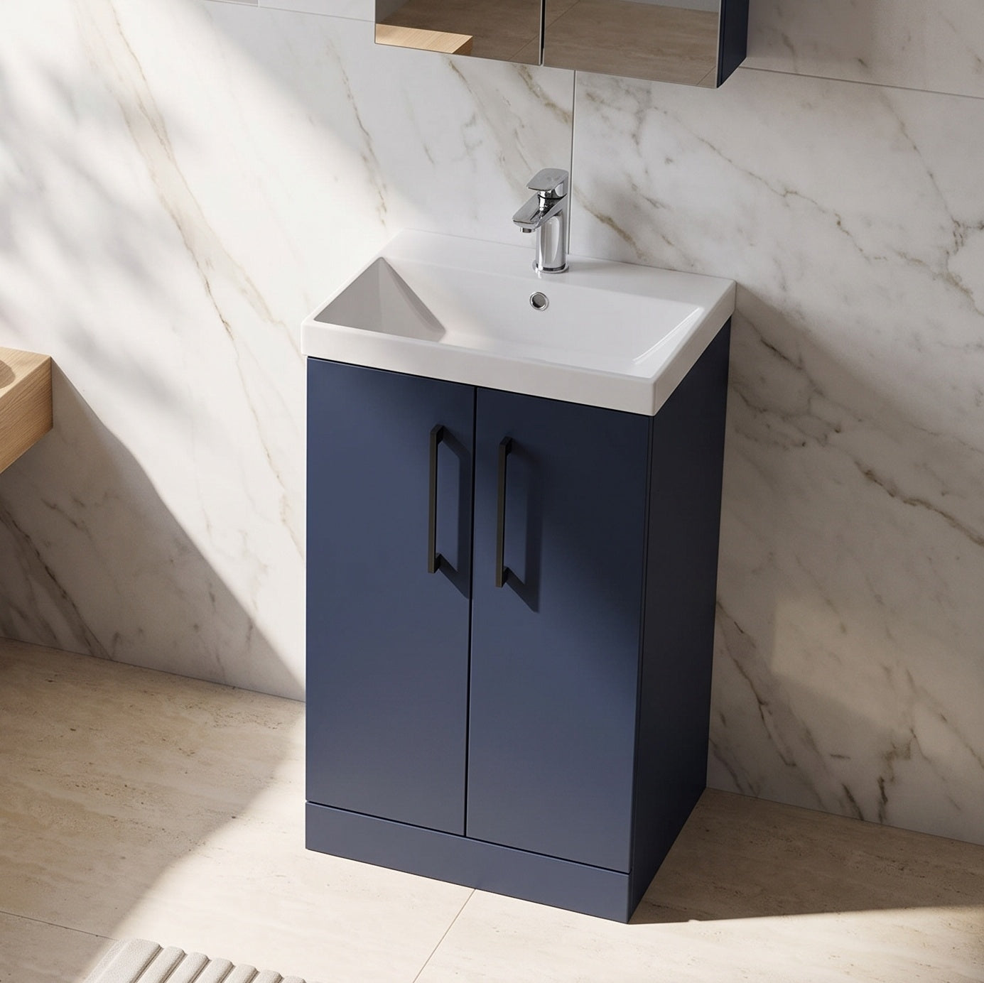 Fairford Aspri 500mm Midnight Blue 2-Door Floorstanding Vanity Unit