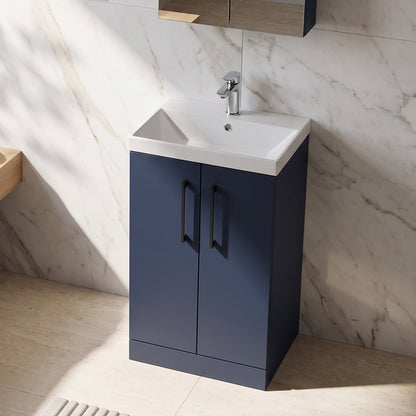 Fairford Aspri 500mm Midnight Blue 2-Door Floorstanding Vanity Unit