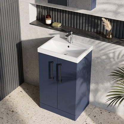 Fairford Aspri 500mm Midnight Blue 2-Door Floorstanding Vanity Unit
