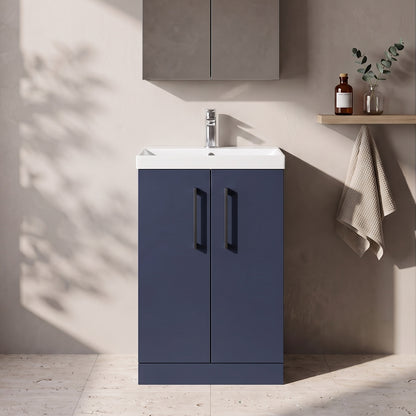 Fairford Aspri 500mm Midnight Blue 2-Door Floorstanding Vanity Unit