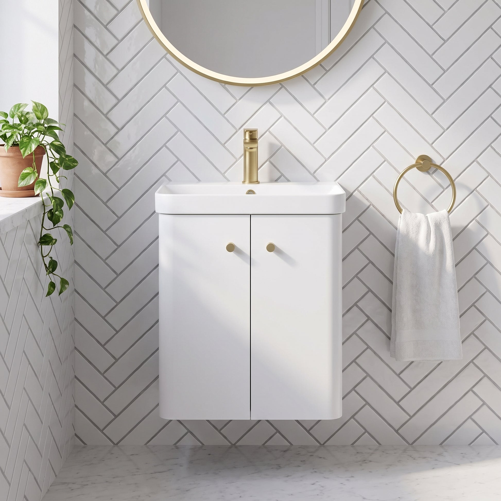 Fairford Crayo 500mm Gloss White Wall Hung Vanity Unit