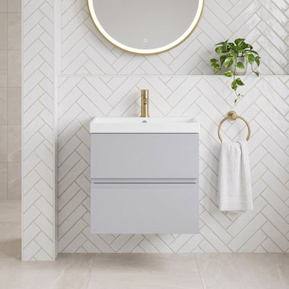 Fairford Finesse 500mm Satin Grey Wall Hung Vanity Unit