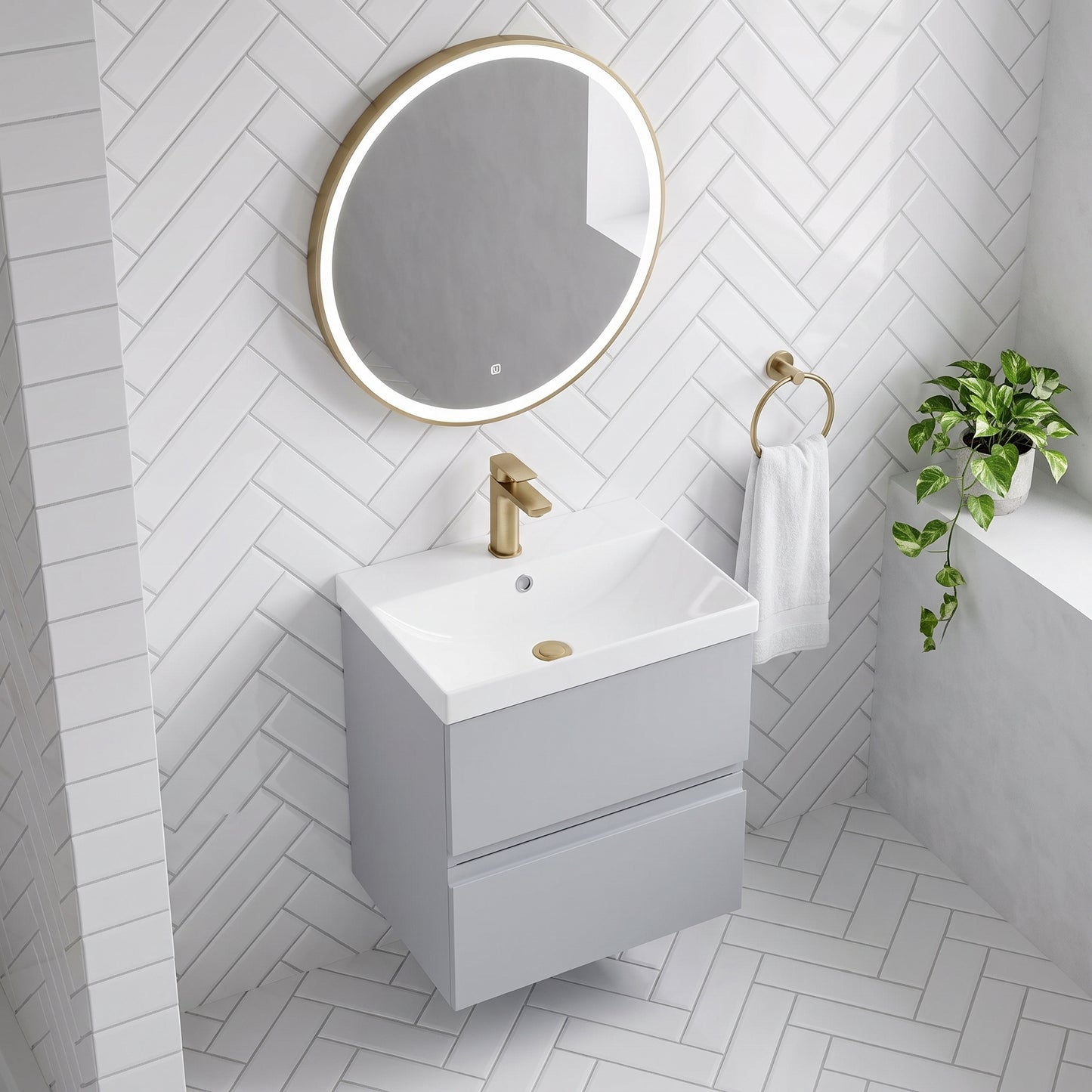 Fairford Finesse 500mm Satin Grey Wall Hung Vanity Unit