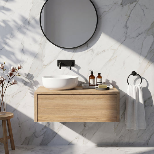 Fairford Linea Oak 600mm Wall Hung Vanity Shelf
