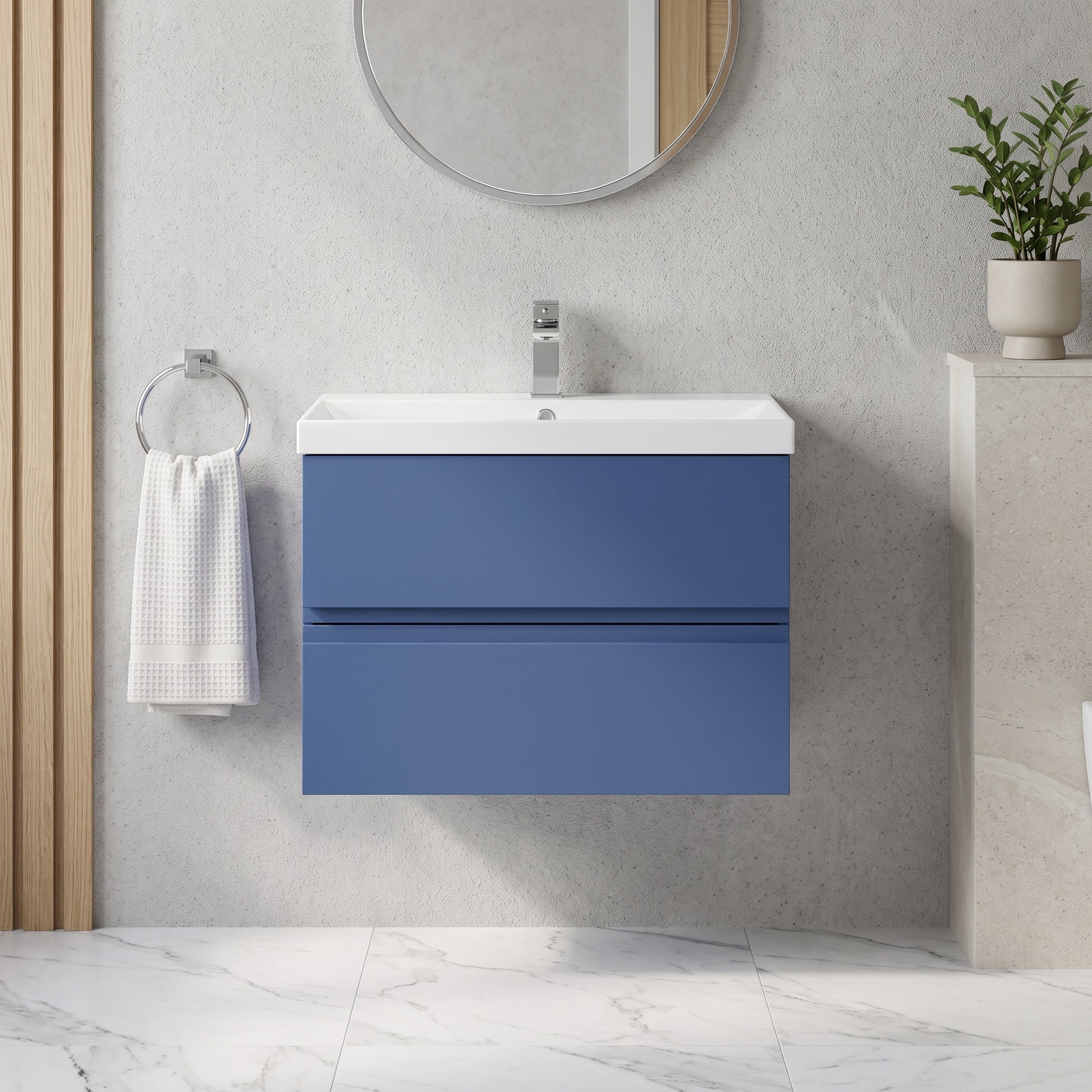 Fairford Finesse 800mm Satin Blue Wall Hung Vanity Unit