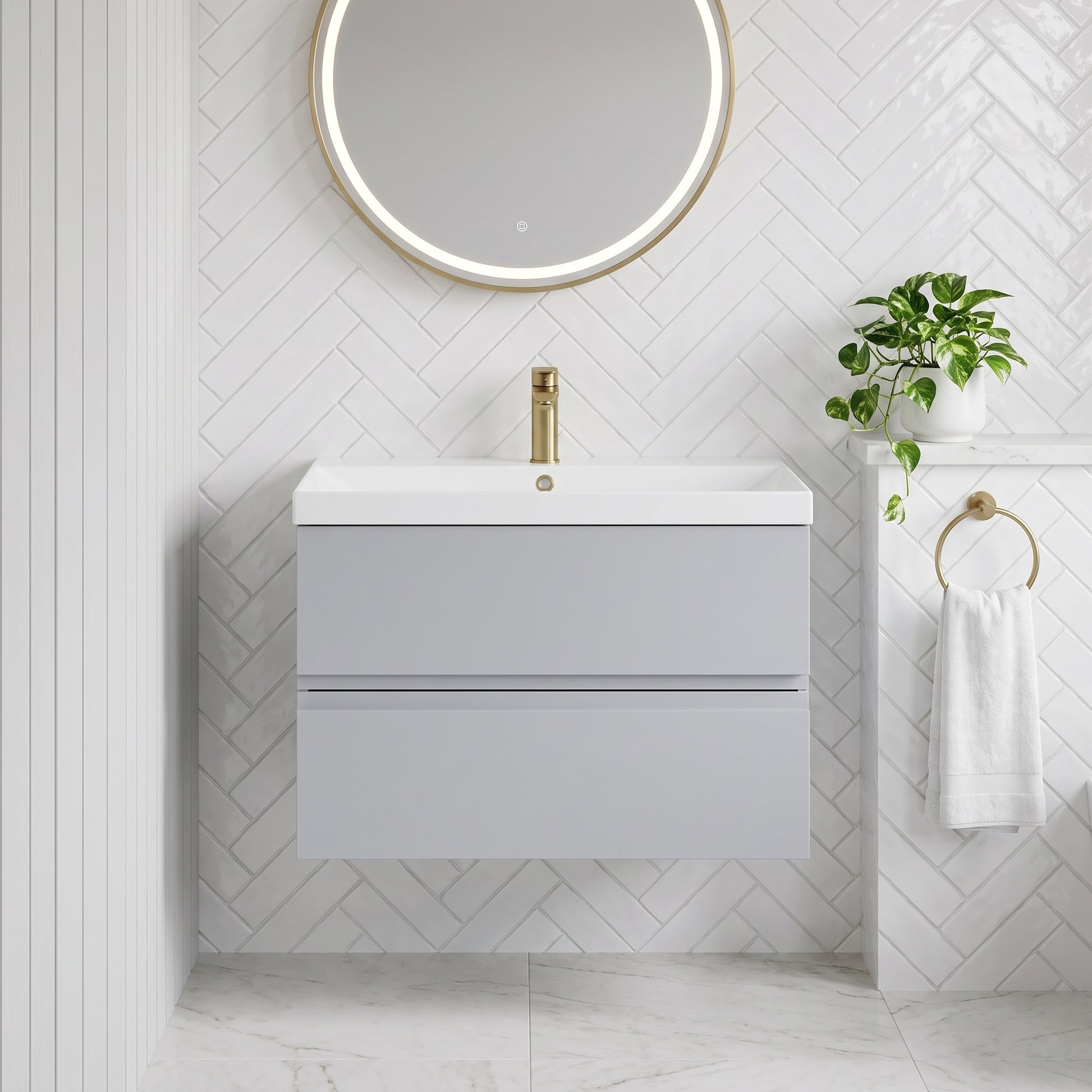 Fairford Finesse 800mm Satin Grey Wall Hung Vanity Unit