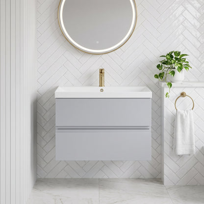 Fairford Finesse 800mm Satin Grey Wall Hung Vanity Unit