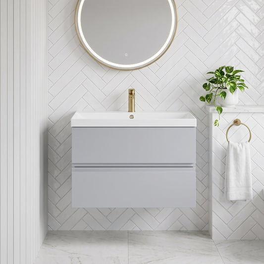 Fairford Finesse 800mm Satin Grey Wall Hung Vanity Unit
