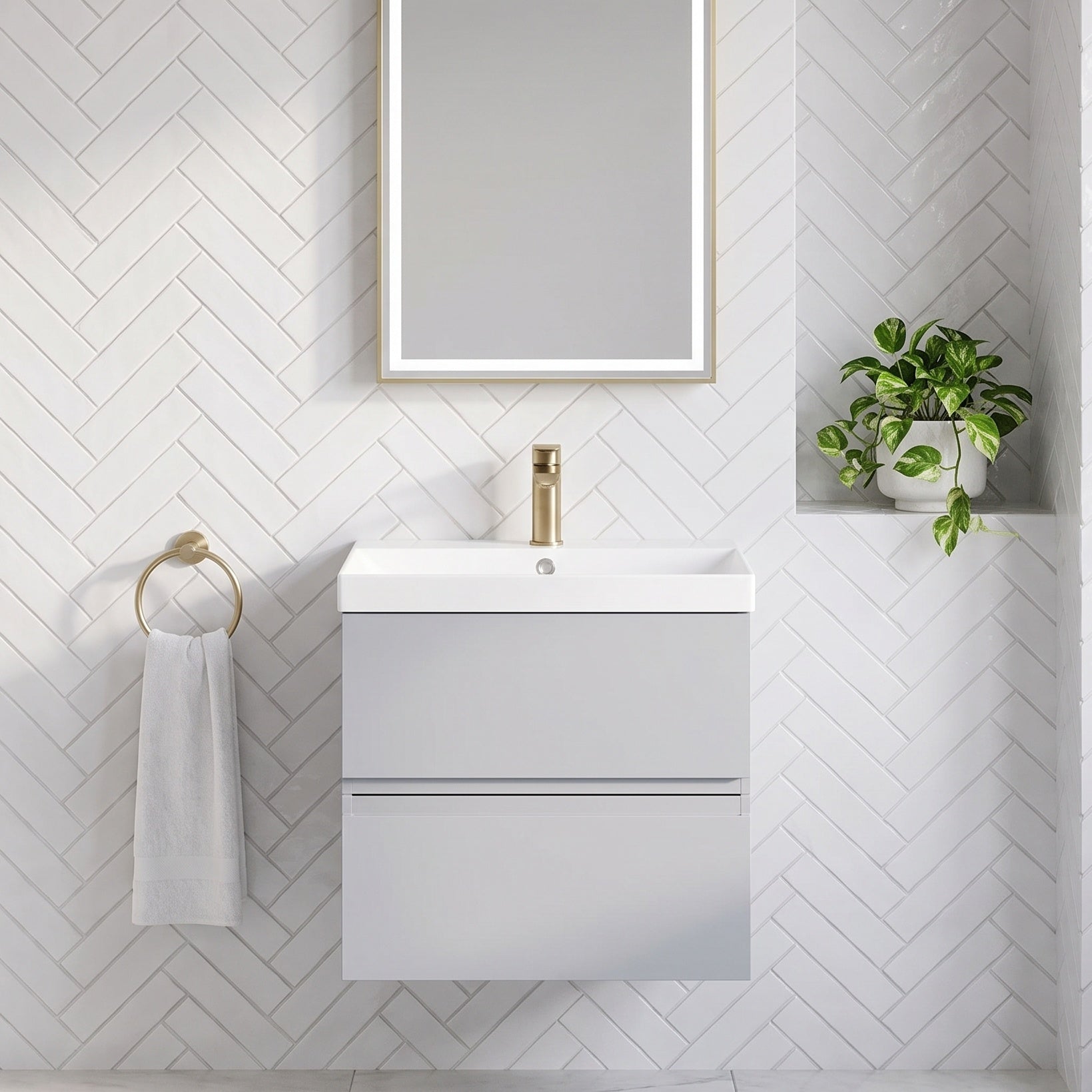 Fairford Finesse 600mm Satin Grey Wall Hung Vanity Unit