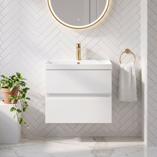 Fairford Finesse 600mm Satin White Wall Hung Vanity Unit