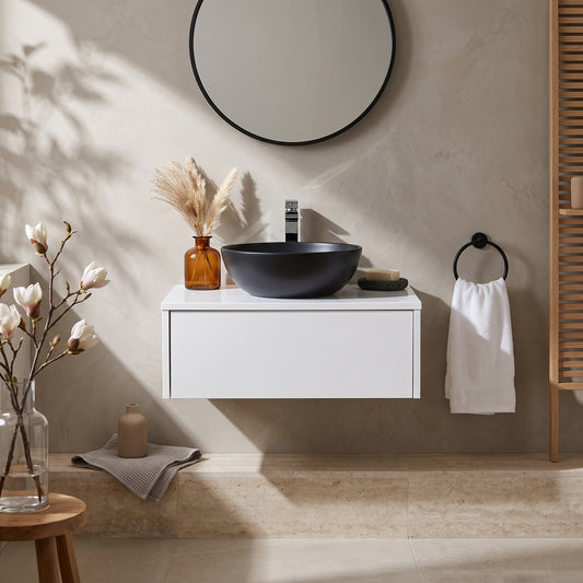 Fairford Linea Gloss White 600mm Wall Hung Vanity Shelf