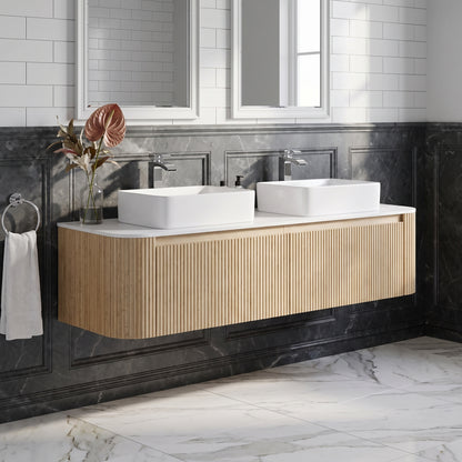 Fairford Sophia Country Oak 1470mm Double Vanity Unit & Worktop
