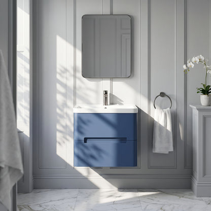 Fairford Rox 600mm Satin Blue Wall Hung Vanity Unit