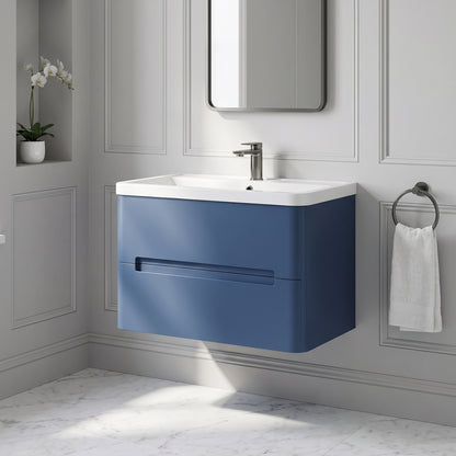 Fairford Rox 800mm Satin Blue Wall Hung Vanity Unit