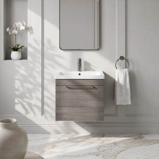 Fairford Minimalist 400mm Grey Avola Wall Hung Vanity Unit