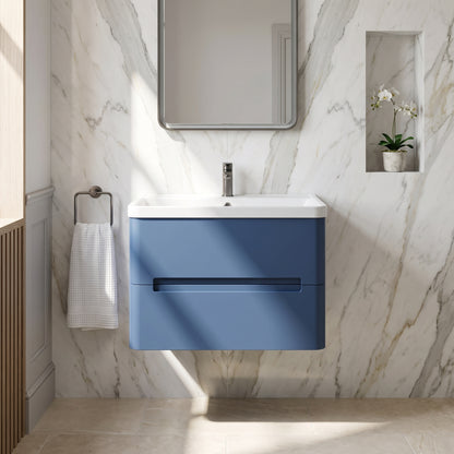 Fairford Rox 800mm Satin Blue Wall Hung Vanity Unit