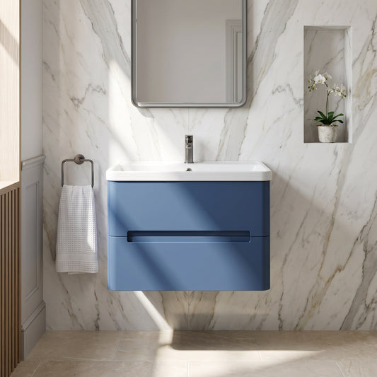 Fairford Rox 800mm Satin Blue Wall Hung Vanity Unit