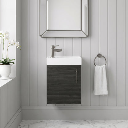 Fairford Minimalist 400mm Hacienda Black Wall Hung Vanity Unit