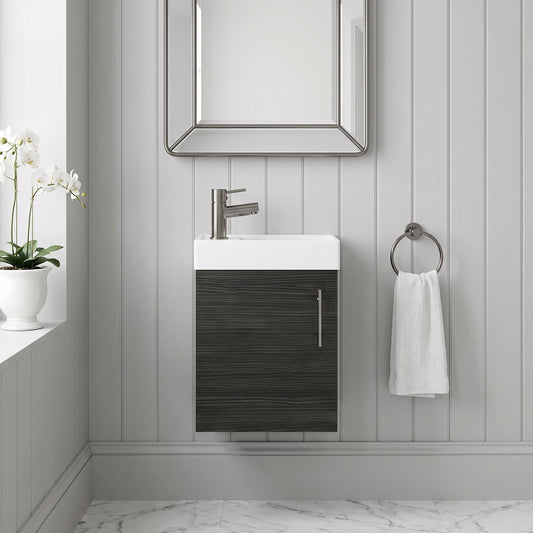 Fairford Minimalist 400mm Hacienda Black Wall Hung Vanity Unit