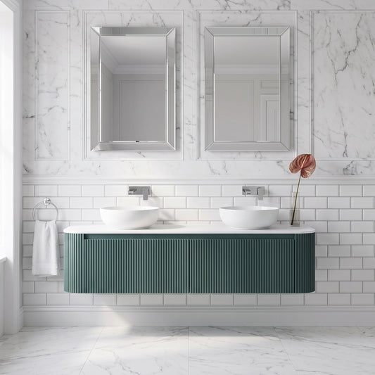 Fairford Sophia Smoked Sage 1470mm Double Vanity Unit & Worktop