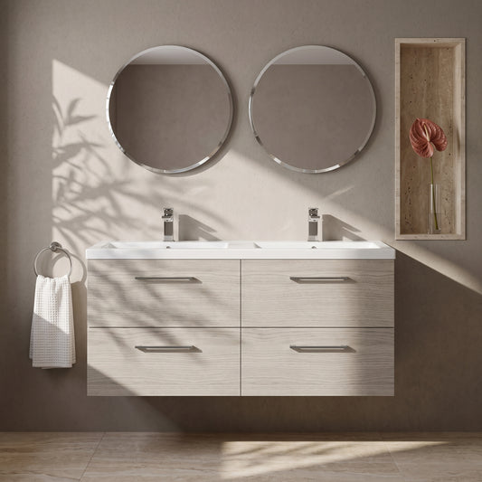 Fairford Aspri Solace Oak 1200mm 4 Drawer Wall Hung Vanity Unit