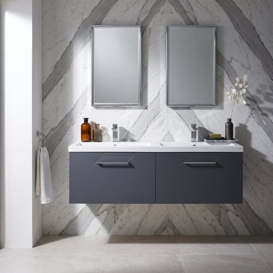 Fairford Aspri Soft Black 1200mm 2 Drawer Wall Hung Vanity Unit