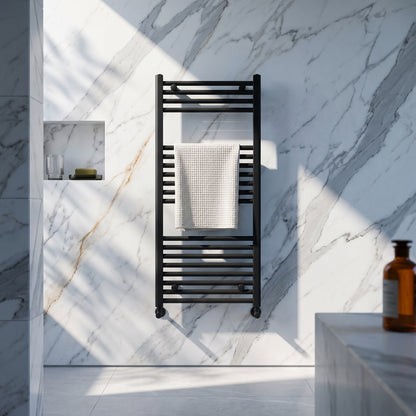 Fairford 400 x 1000mm Straight Matt Black Towel Rail