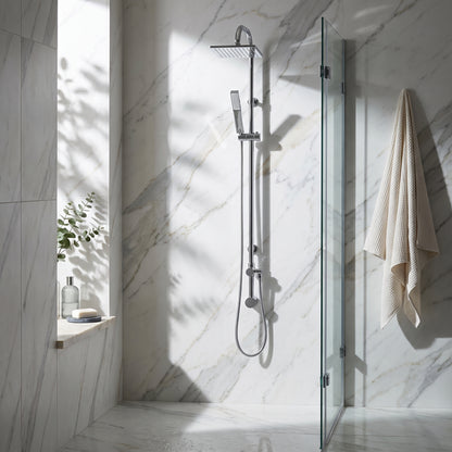 Fairford Short Proj Square Head Shower Rail Kit with Handset