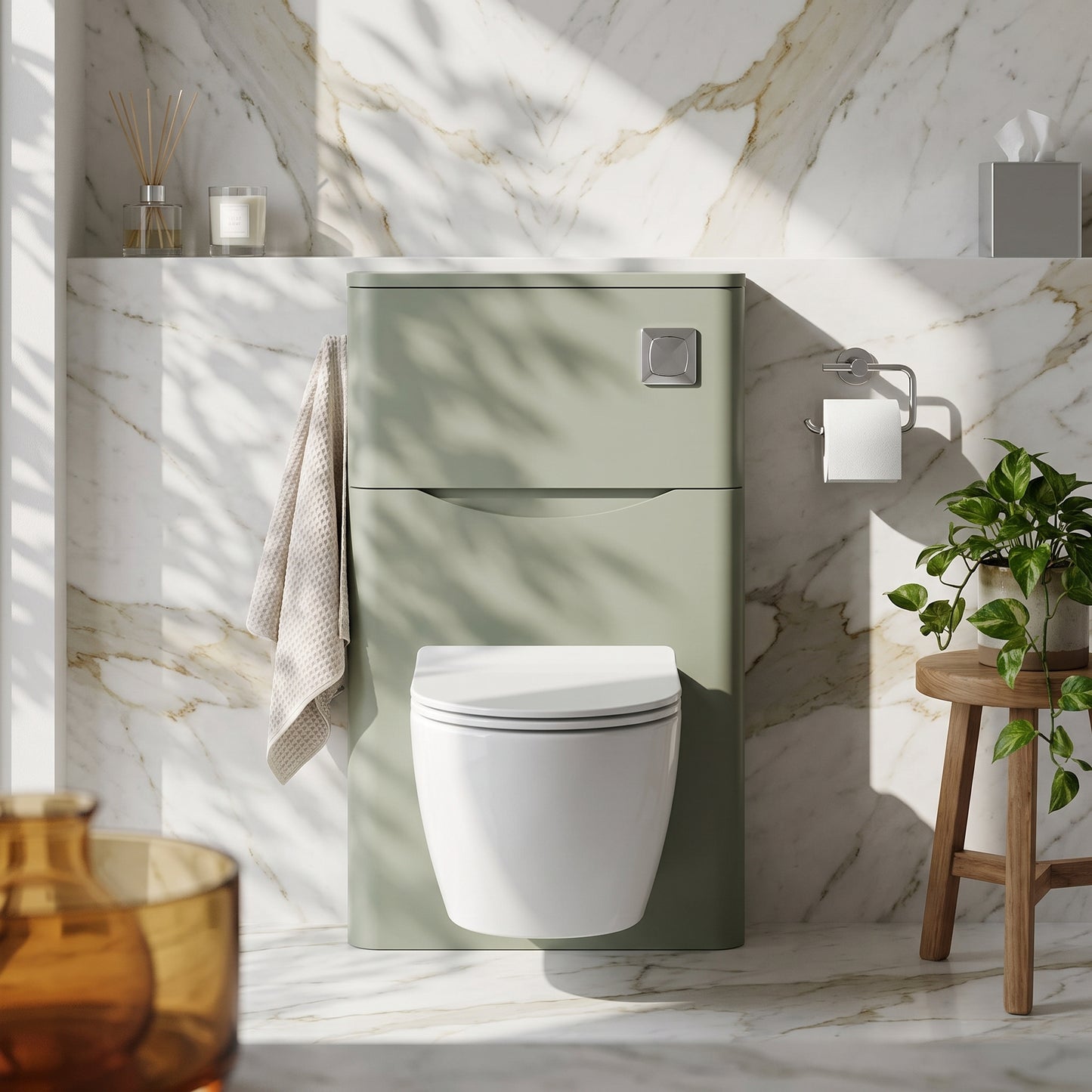 Fairford Eclipse 550mm Satin Green WC Unit