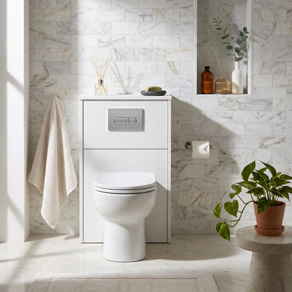 Fairford Anika 500mm White Woodgrain WC Unit