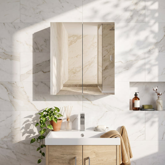 Fairford Aspri 2 600mm Gloss White Mirror Unit