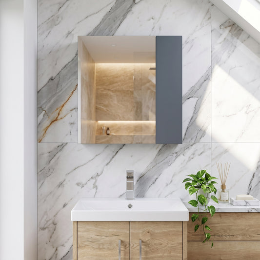 Fairford Aspri Soft Black 600mm Mirror Cabinet