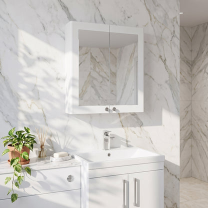 Fairford Laurel 600mm Satin White Mirror Cabinet