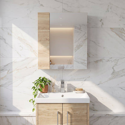 Fairford Union 600mm Bleached Oak Single Door Mirror Unit