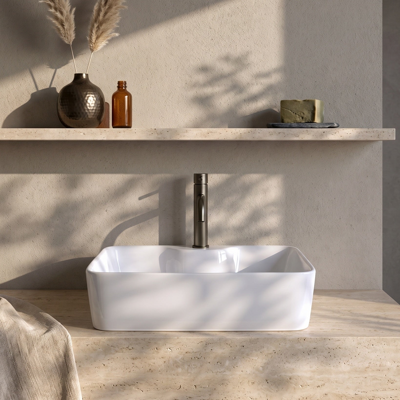 Fairford 480mm Square Ceramic Counter Top Vessel