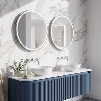 Fairford 600mm Round Chrome Illuminated Mirror with Touch Sensor
