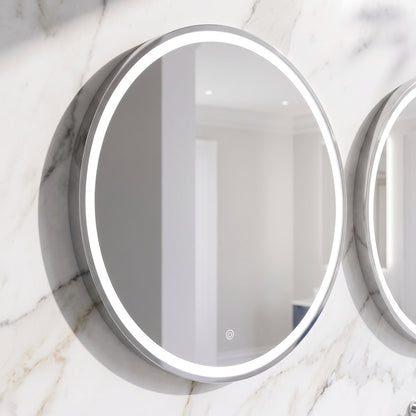 Fairford 600mm Round Chrome Illuminated Mirror with Touch Sensor
