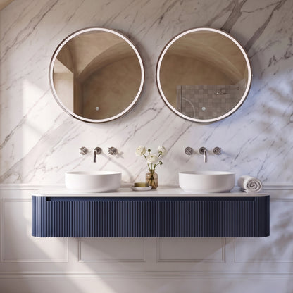 Fairford 600mm Round Chrome Illuminated Mirror with Touch Sensor